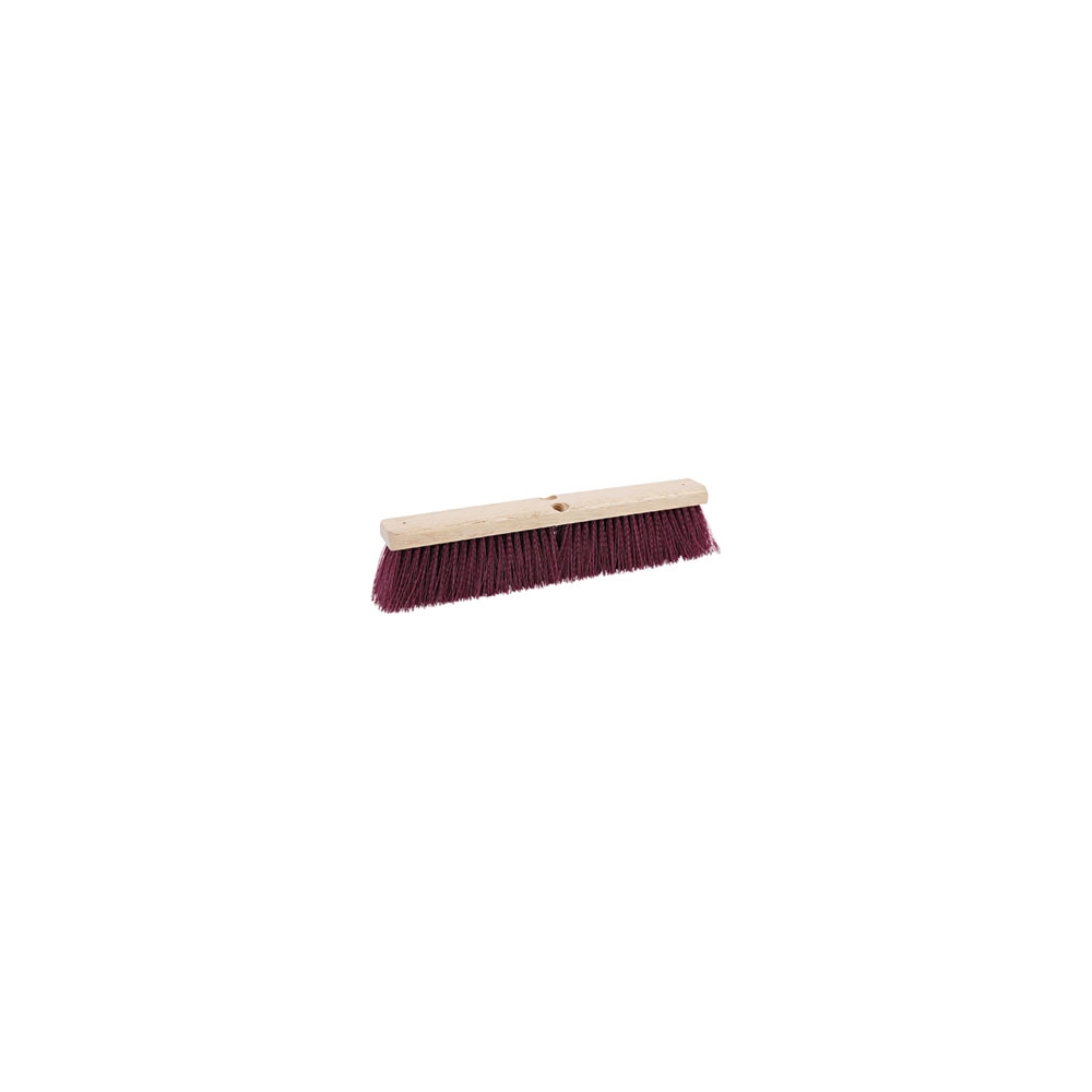 18" Maroon, Heavy-Duty Polypropylene Bristle Brush Head