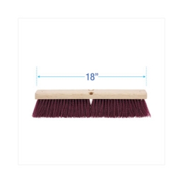 18" Maroon, Heavy-Duty Polypropylene Bristle Brush Head