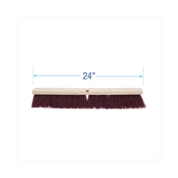 24" Maroon, Heavy-Duty Polypropylene Bristle Brush Head