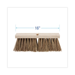 16" Brown Palmyra Fiber Bristle Street Broom Head