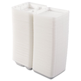 3 Compartment Foam Hinged-Lid Containers