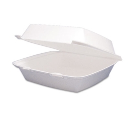 1 Compartment Foam Hinged-Lid Containers