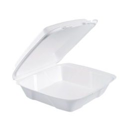 1 Compartment Foam Hinged-Lid Containers