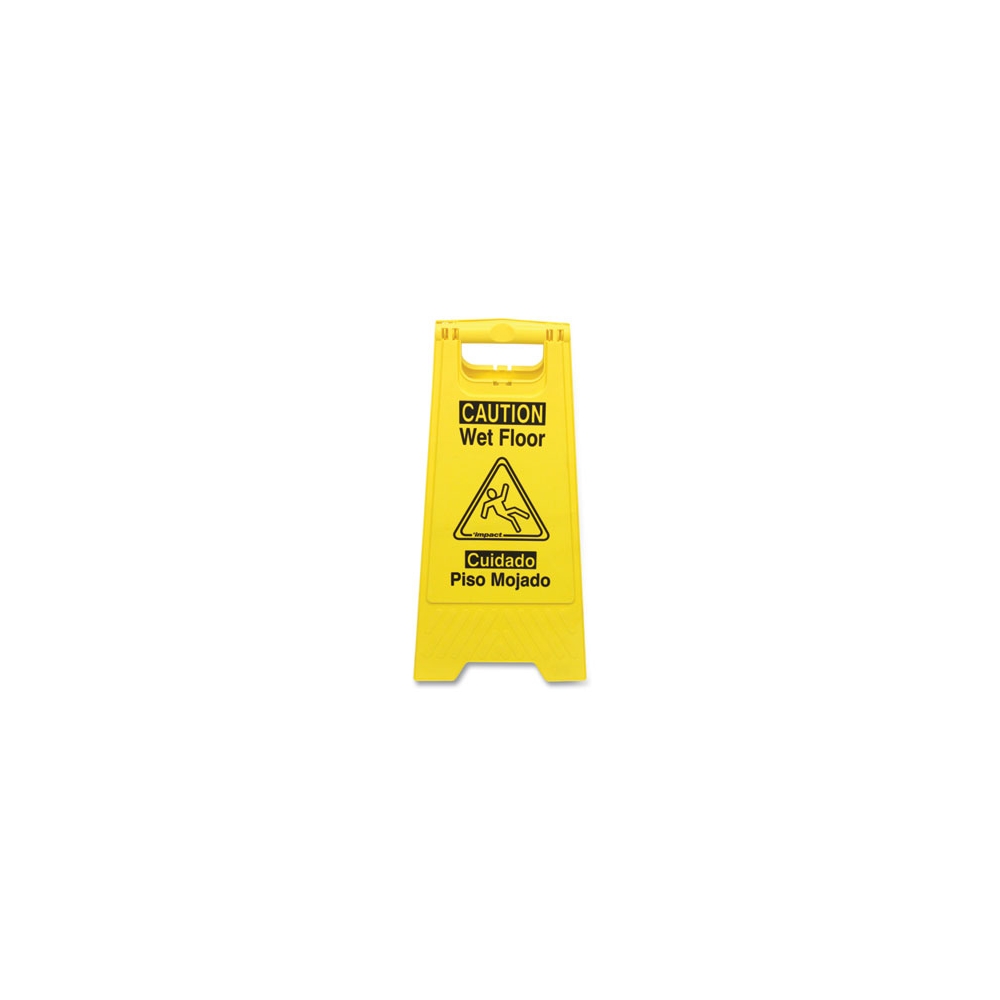 Bilingual Yellow Wet Floor Sign