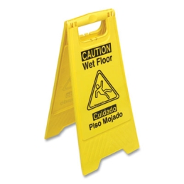 Bilingual Yellow Wet Floor Sign