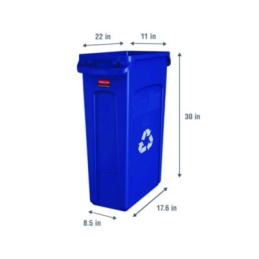 Slim Jim Plastic Recycling Container with Venting Channels