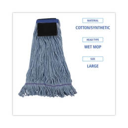 Large Looped End Wet Mop Head with Scrub Pad