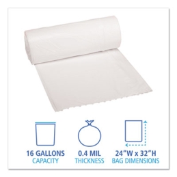 16 Gallon White Trash Can Liners