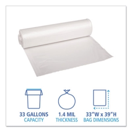 33 Gallon Clear Trash Can Liners