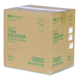 10 oz. Green Stripe Plastic Cold Cups