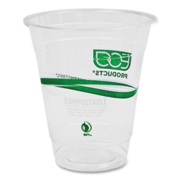 12 oz. Green Stripe Plastic Cold Cups