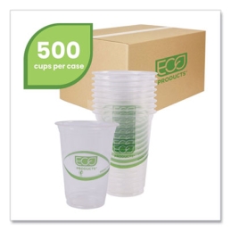 16 oz. Green Stripe Plastic Cold Cups