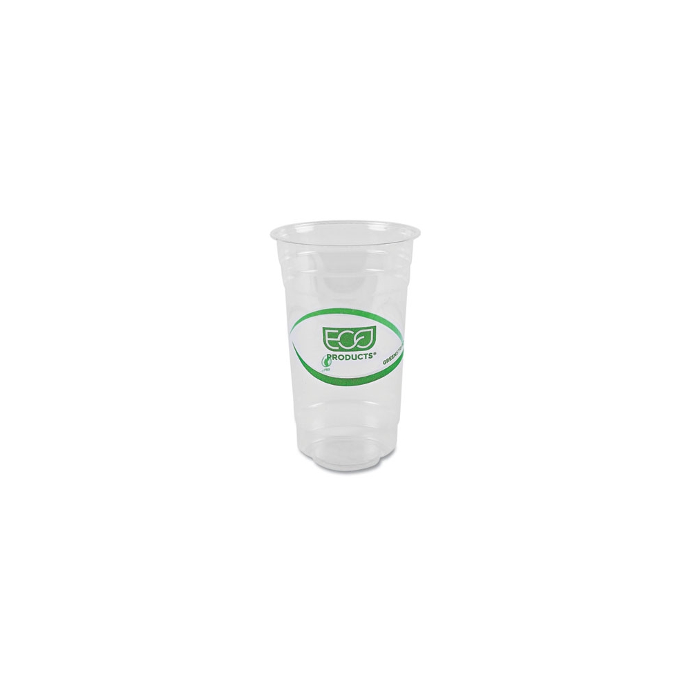 24 oz. Green Stripe Plastic Cold Cups