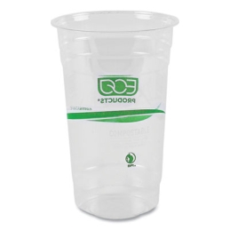 24 oz. Green Stripe Plastic Cold Cups