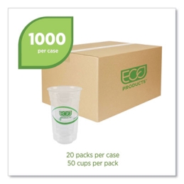 24 oz. Green Stripe Plastic Cold Cups