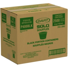 Black 4 oz. Plastic Portion Cups