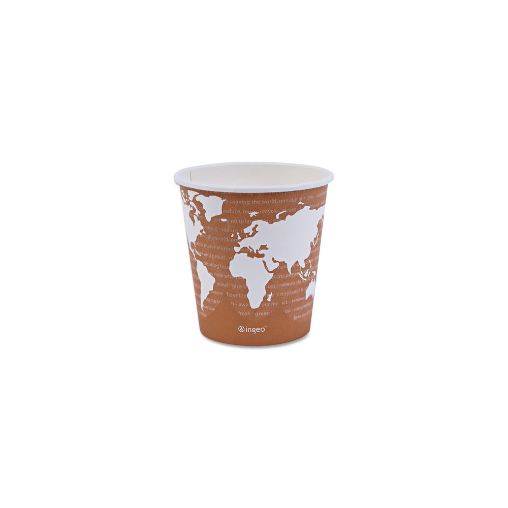 10 oz. World Art Renewable and Compostable Hot Cups