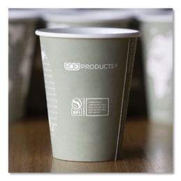 12 oz. World Art Renewable and Compostable Hot Cups