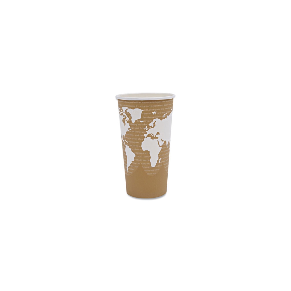 20 oz. World Art Renewable and Compostable Hot Cups