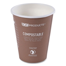 8 oz. World Art Renewable and Compostable Hot Cups