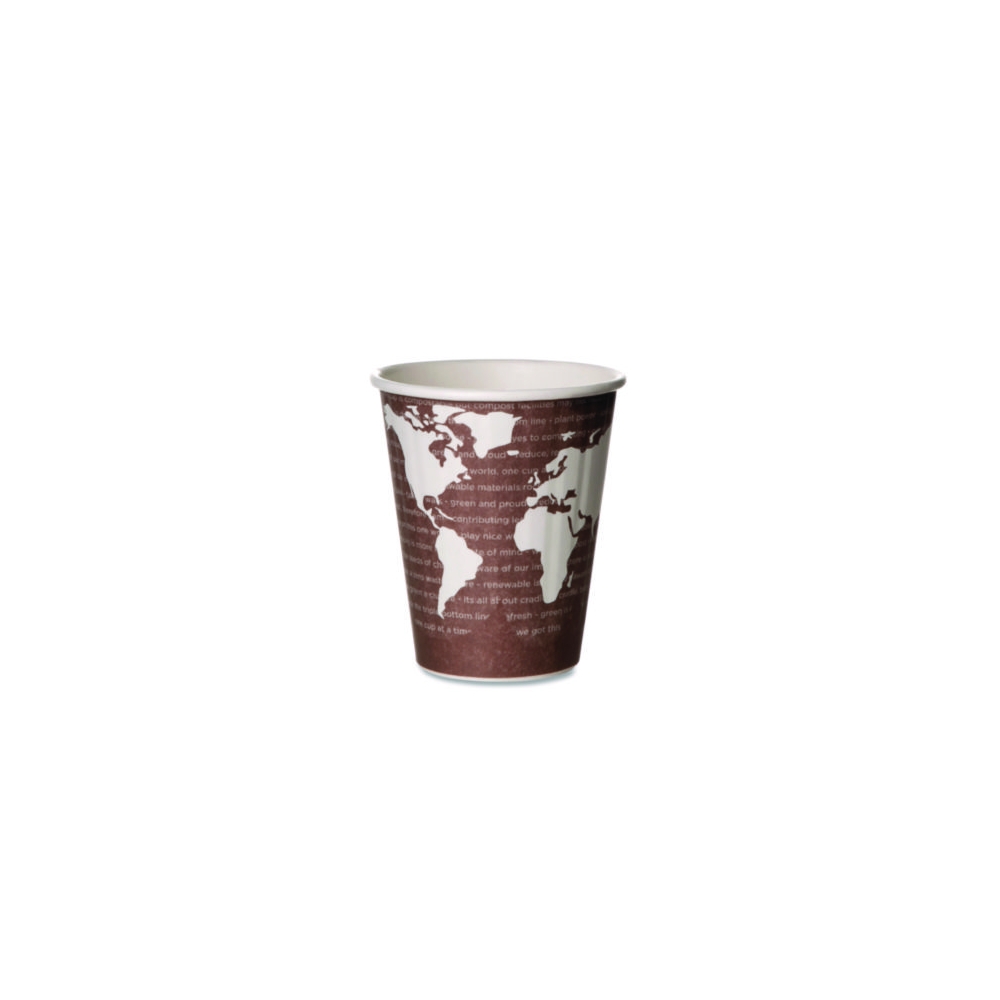 12 oz. World Art Renewable and Compostable Insulated Hot Cups