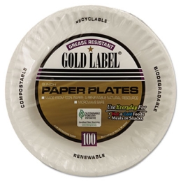 9” Gold Label Coated Paper Plates