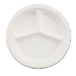 9” 3 Compartment Paper Plates