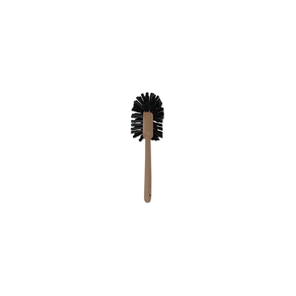 Brown Commercial-Grade Toilet Bowl Brush with 17” Handle