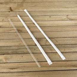 10.25” Clear Wrapped Jumbo Straws