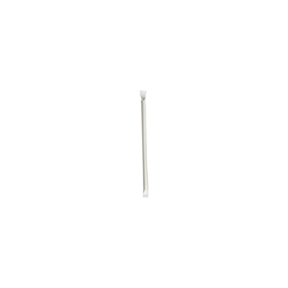 7.75” White Wrapped Jumbo Paper Straws